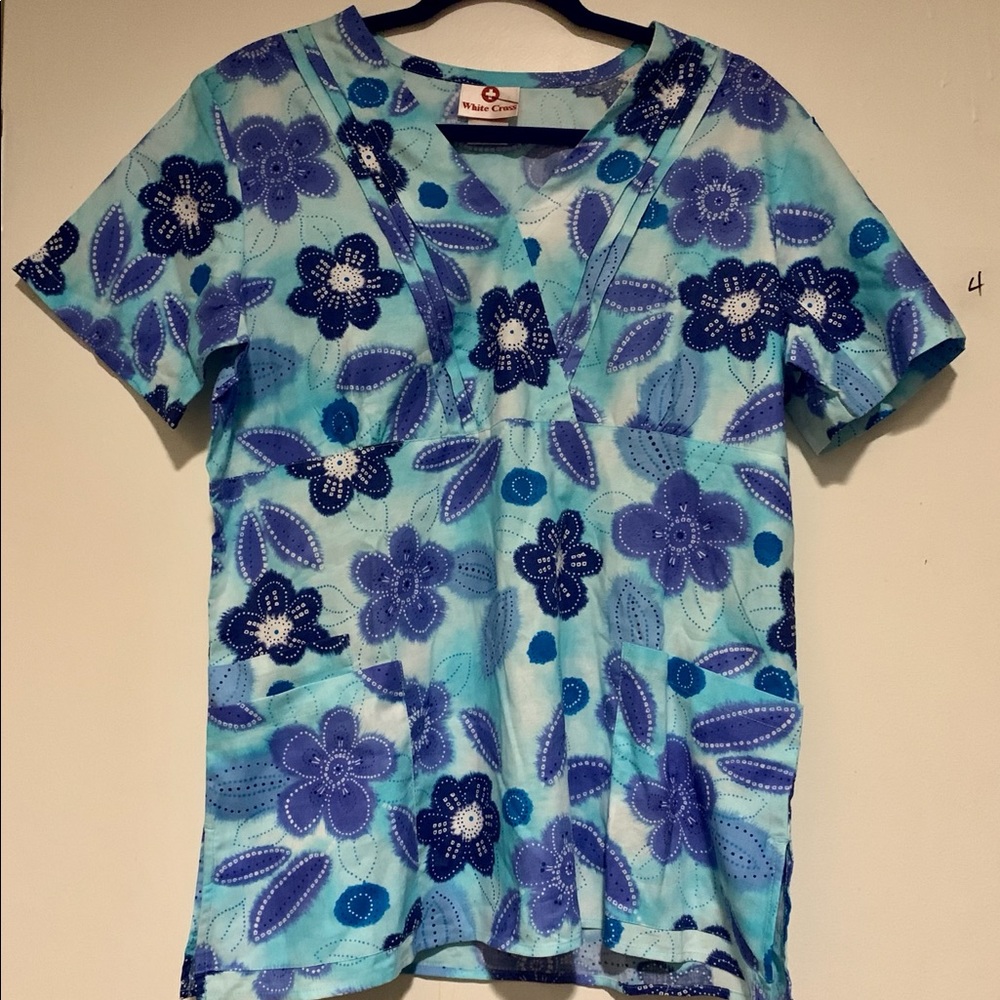 White Cross scrub top